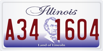 IL license plate A341604
