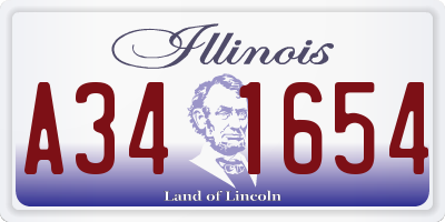 IL license plate A341654