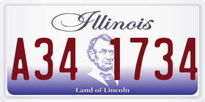 IL license plate A341734