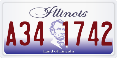 IL license plate A341742
