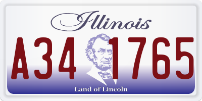 IL license plate A341765