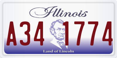IL license plate A341774