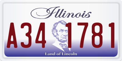 IL license plate A341781
