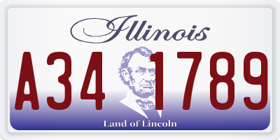 IL license plate A341789