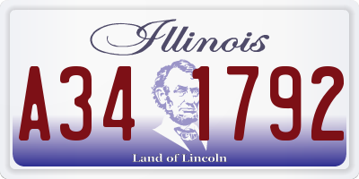 IL license plate A341792