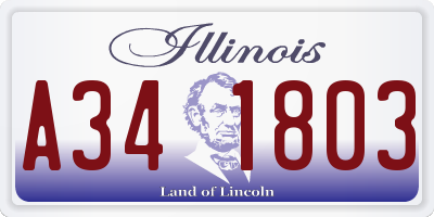 IL license plate A341803