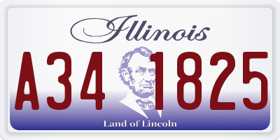 IL license plate A341825