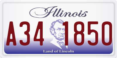 IL license plate A341850