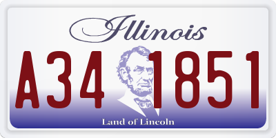 IL license plate A341851