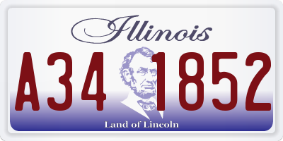 IL license plate A341852
