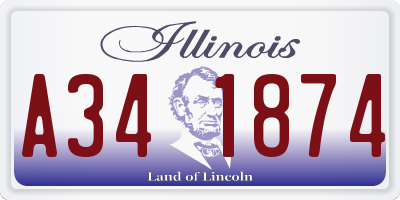 IL license plate A341874