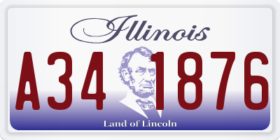 IL license plate A341876