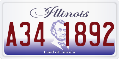 IL license plate A341892