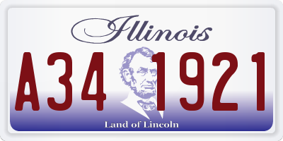 IL license plate A341921