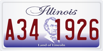 IL license plate A341926