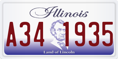 IL license plate A341935