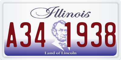 IL license plate A341938