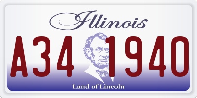 IL license plate A341940