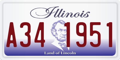 IL license plate A341951