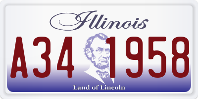 IL license plate A341958