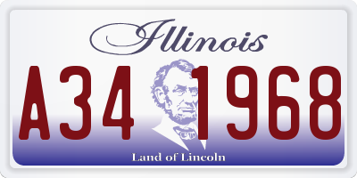 IL license plate A341968