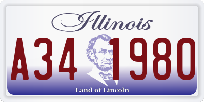 IL license plate A341980