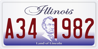 IL license plate A341982