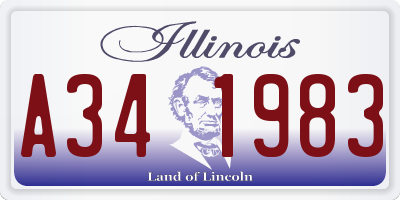 IL license plate A341983