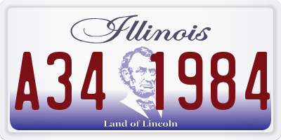 IL license plate A341984