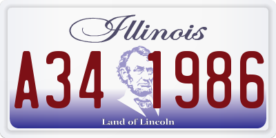 IL license plate A341986