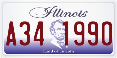 IL license plate A341990