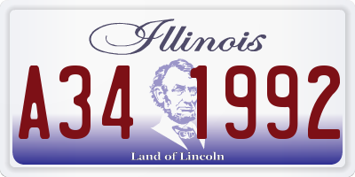 IL license plate A341992