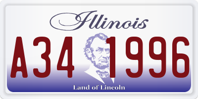 IL license plate A341996