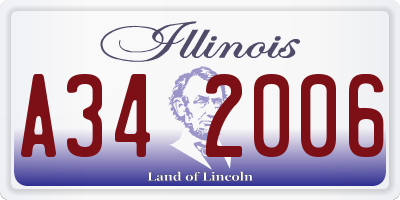 IL license plate A342006