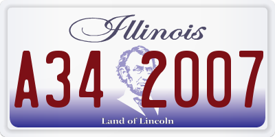 IL license plate A342007