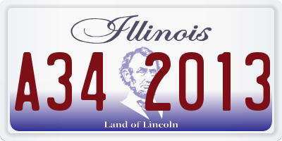IL license plate A342013