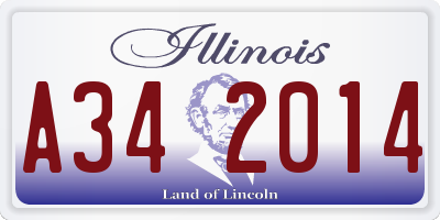 IL license plate A342014