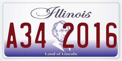 IL license plate A342016