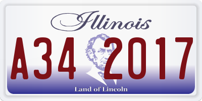 IL license plate A342017