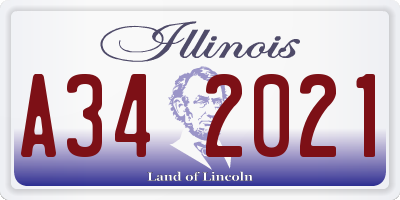 IL license plate A342021