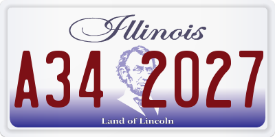 IL license plate A342027