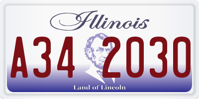 IL license plate A342030