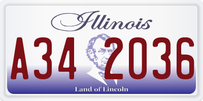 IL license plate A342036