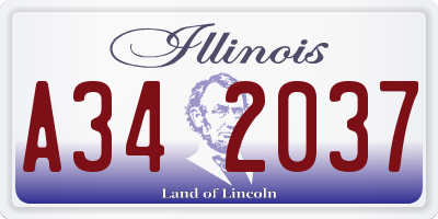 IL license plate A342037