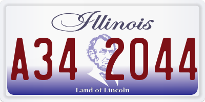 IL license plate A342044