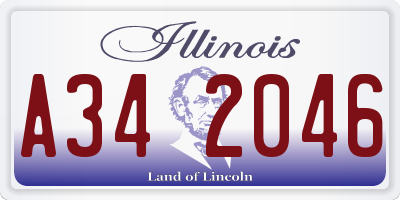 IL license plate A342046