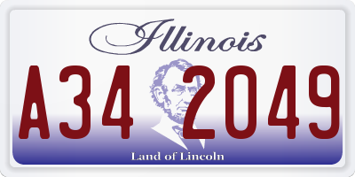 IL license plate A342049