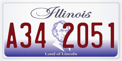 IL license plate A342051