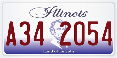 IL license plate A342054
