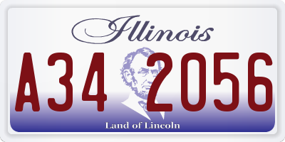 IL license plate A342056